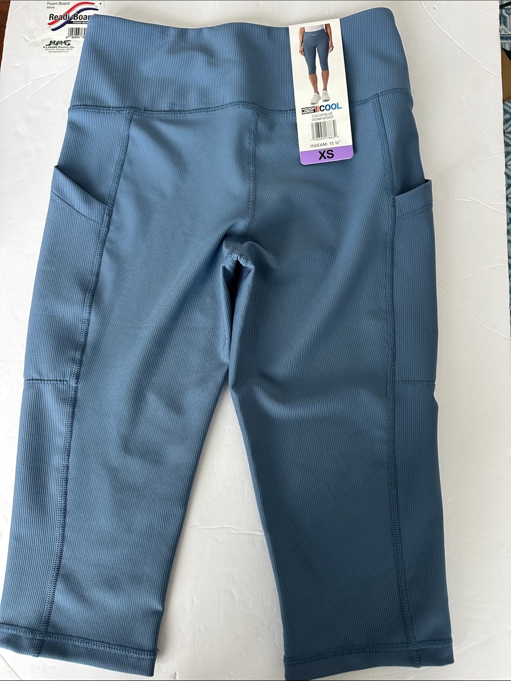 XS WOMENS Slate Blue Capri Leggings with Side Pockets